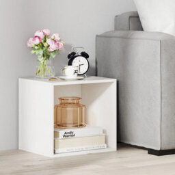 White 4 Pack Stackable Cube Storage Organiser Bookshelf - thumbnail 3