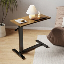 Overbed Laptop Table Folding Narrow Side Table With Hidden Wheel - thumbnail 3