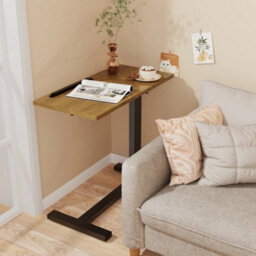 Overbed Laptop Table Folding Narrow Side Table With Hidden Wheel - thumbnail 5