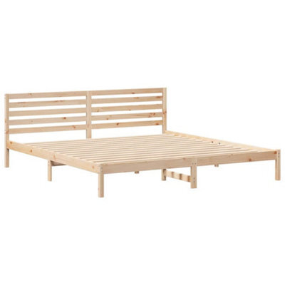 Berkfield Modern With Headboard Brown 180 X 210 Cm Solid Pine Wood - image 1