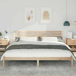 Berkfield Modern With Headboard Brown 180 X 210 Cm Solid Pine Wood - thumbnail 4