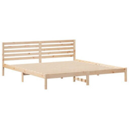 Berkfield Modern With Headboard Brown 180 X 210 Cm Solid Pine Wood - thumbnail 1