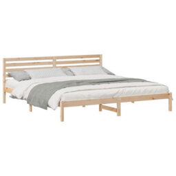 Berkfield Modern With Headboard Brown 180 X 210 Cm Solid Pine Wood - thumbnail 3