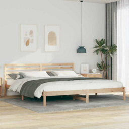 Berkfield Modern With Headboard Brown 180 X 210 Cm Solid Pine Wood - thumbnail 2