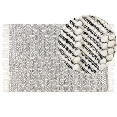 Beliani Rug Kavak Black 160 X 230 Cm Wool - image 1