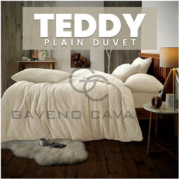 Gc Gaveno Cavailia Teddy Bear Fleece Single Cream Duvet Set With Matching Pillowcase Fluffy Warm & Cosy Super Soft Bedding Set - thumbnail 5
