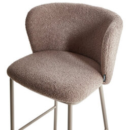Beliani Set Of 2 Bar Chairs Mina Ii Boucle Brown - thumbnail 8
