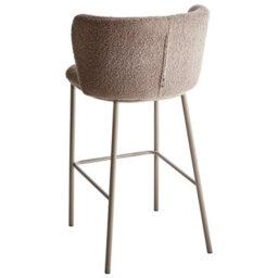 Beliani Set Of 2 Bar Chairs Mina Ii Boucle Brown - thumbnail 7
