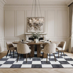 Homeart Plaid Area Rug , Super Soft & Sustainable Woven Carpet With Modern Checkered Design Grey 120X170 - thumbnail 4
