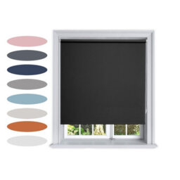 Lister Cartwright Blackout Plain Roller Blinds Windows Blind Child Safety Included (Black, 180 Cm Width X 160 Cm Drop)