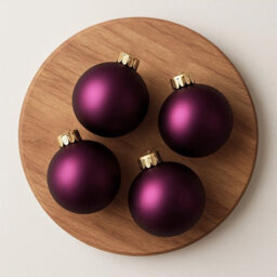 Decoris 2X 12 Fig Purple Christmas Tree Baubles Shatterproof Hanging Decorations 6Cm Round - thumbnail 5