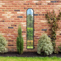 Mirroroutlet The Arcus Black Arched Leaner Garden Wall Mirror 170Cm X 30Cm