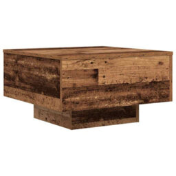 Berkfield Coffee Table With Led Lights Old Wood 55X55X31 Cm - thumbnail 5