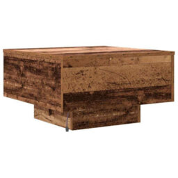 Berkfield Coffee Table With Led Lights Old Wood 55X55X31 Cm - thumbnail 8