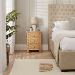 The Furniture Market Marbury Oak 3 Drawer Bedside Table Wooden Lamp Side Table Light Whitewash Oak For Bedroom And Living Room - thumbnail 5
