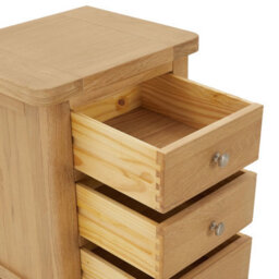 The Furniture Market Marbury Oak 3 Drawer Bedside Table Wooden Lamp Side Table Light Whitewash Oak For Bedroom And Living Room - thumbnail 7