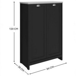 Gfw Lancaster 2 Door Shoe Cabinet Black - thumbnail 7