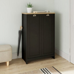 Gfw Lancaster 2 Door Shoe Cabinet Black - thumbnail 1