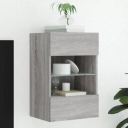 Berkfield Tv Wall Cabinet With Led Lights Grey Sonoma 40X30X60.5 Cm - thumbnail 1