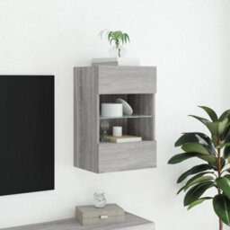 Berkfield Tv Wall Cabinet With Led Lights Grey Sonoma 40X30X60.5 Cm - thumbnail 5