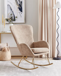 Beliani Rocking Chair Anaset Boucle Sand Beige - thumbnail 2