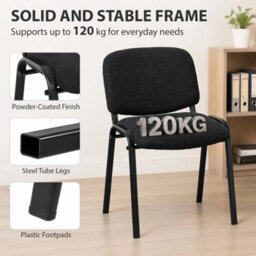 Meeting Chair, Stackable Ergonomic Office Chair With Padded Seat - thumbnail 4