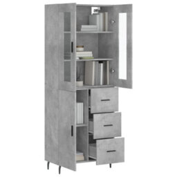 Berkfield Highboard Concrete Grey 69.5X34X180 Cm Engineered Wood - thumbnail 3