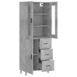 Berkfield Highboard Concrete Grey 69.5X34X180 Cm Engineered Wood - thumbnail 4