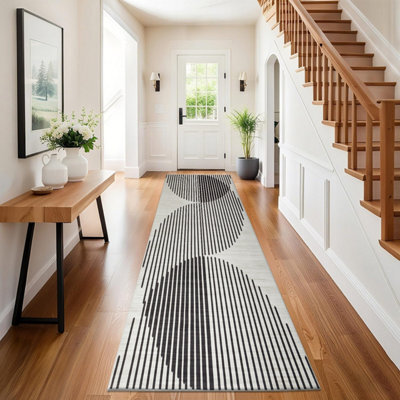 Oxford Homeware Printed Rug, Non-Slip Pet Friendly, Living Room Rugs And Hallways Runner, (Jett, 60X220Cm)