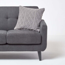 Homescapes Grey Diamond Cable Knit Cushion Cover, 45 X 45 Cm - thumbnail 4