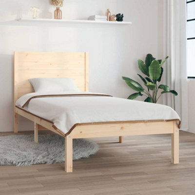 Berkfield Bed Frame Solid Wood 75X190 Cm 2Ft6 Small Single - image 1