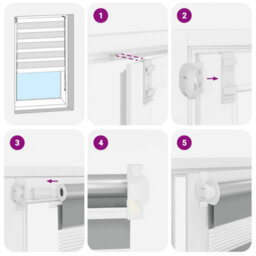 Walplus Coffee Zebra Blind 60 X 120 Cm - Light Filtering Roller Blind With Hardware - thumbnail 6