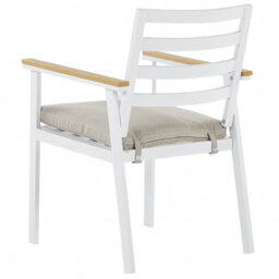 Beliani Garden Dining Set 4 Seater Cavoli With Cushions Metal Beige - thumbnail 7