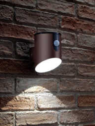 Auraglow Battery Powered Pir Motion Sensor Wall Light - Hixon - Brown - thumbnail 1