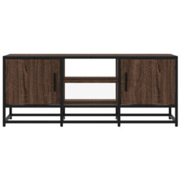 Berkfield Industrial Tv Cabinet Brown Oak 100X35X41 Cm Engineered Wood And Metal - thumbnail 4