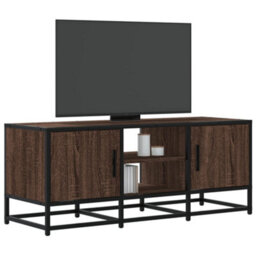Berkfield Industrial Tv Cabinet Brown Oak 100X35X41 Cm Engineered Wood And Metal - thumbnail 2