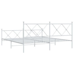 Berkfield Metal Bed Frame Without Mattress With Footboard White 183X213Cm - thumbnail 6
