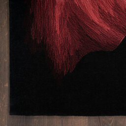 Black Wool Modern Luxurious Easy To Clean Handmade Abstract Optical/ (3D) Dining Room Bedroom And Living Room Rug -168Cm X 226Cm - thumbnail 5