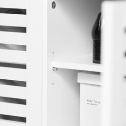 Sobuy Fsr23-Ii-W, Shoe Storage Bench Shoe Cabinet With Seat Cushion And 2 Doors For Hallway Organiser, Wooden Storage Unit,white - thumbnail 6