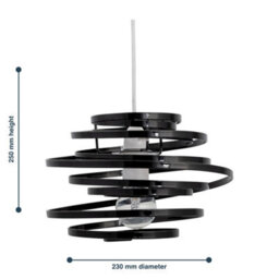 First Choice Lighting Black Metal Swirl Easy Fit Lamp Shade - thumbnail 5