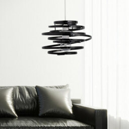 First Choice Lighting Black Metal Swirl Easy Fit Lamp Shade - thumbnail 1