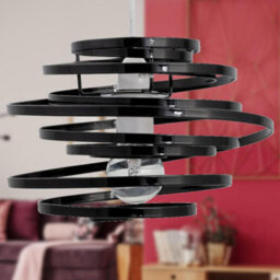 First Choice Lighting Black Metal Swirl Easy Fit Lamp Shade - thumbnail 7