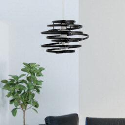 First Choice Lighting Black Metal Swirl Easy Fit Lamp Shade - thumbnail 2