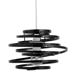 First Choice Lighting Black Metal Swirl Easy Fit Lamp Shade - thumbnail 3