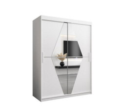 Arte Boliwia Contemporary 2 Mirrored Sliding Door Wardrobe 5 Shelves 2 Rails White (H)2000mm (W)1500mm (D)620mm - thumbnail 1