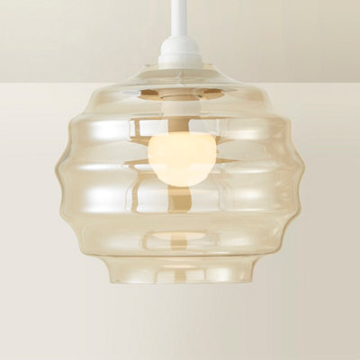 Valuelights Patty Champagne Bubble Glass Easy Fit Ceiling Lamp Shade (D)22Cm - image 1
