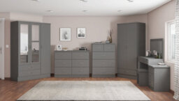 Seconique Nevada 6 Drawer Chest Of Drawers 3D Effect Grey - thumbnail 7