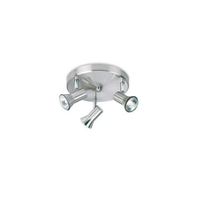Luminosa Lighting Luminosa Magnum 3 Light Flush Brushed Steel, Gu10