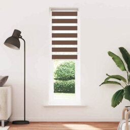 Berkfield Zebra Blind Brown 65X200 Cm Fabric Width 60.9 Cm Polyester - thumbnail 2