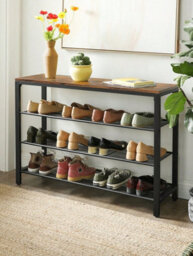 LEDREM Shoe Rack, Shoe Rack, Shoe Organizer, Storage, 100 X 30 X 72 Cm, For Entryway, Living Room, Bedroom, Simple Structure - thumbnail 1